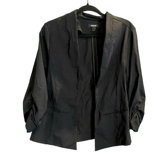 Torrid Black Blazer Professional Tailored Open Front - Picture 4 of 6